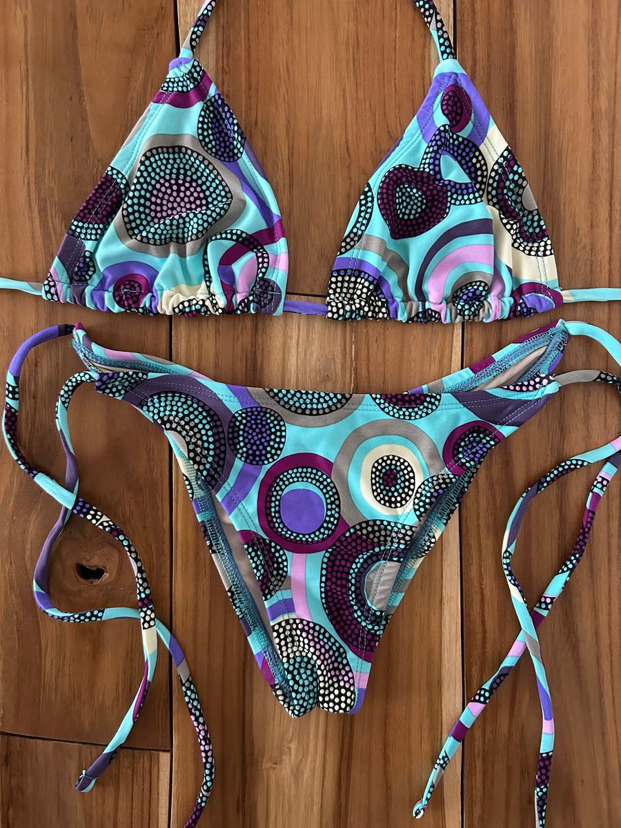 Original Multi Bikini Top 'Blue Twirls'