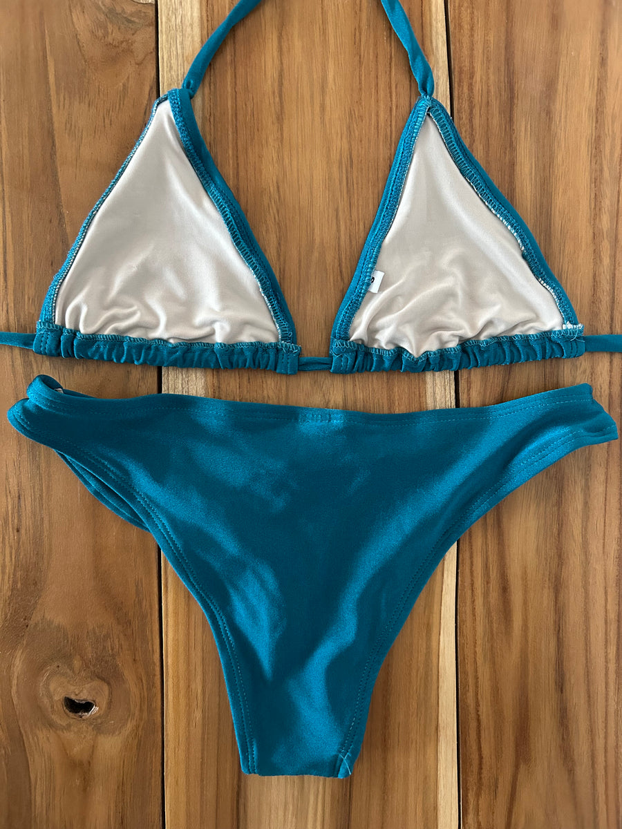 Teal Longline Bikini Top