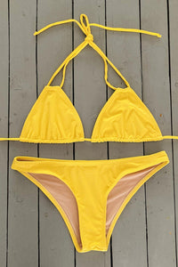 This sexy bright yellow, classic bottom bikini has a comfortable fit. Its made with the finest quality of soft and stretchy Lycra to achieve the best fit. Order yours today. @JillesBikinis
