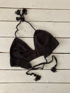 Black Crochet Bikini Top