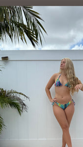 Bright Snakeskin Spaghetti Ties Bikini Bottom