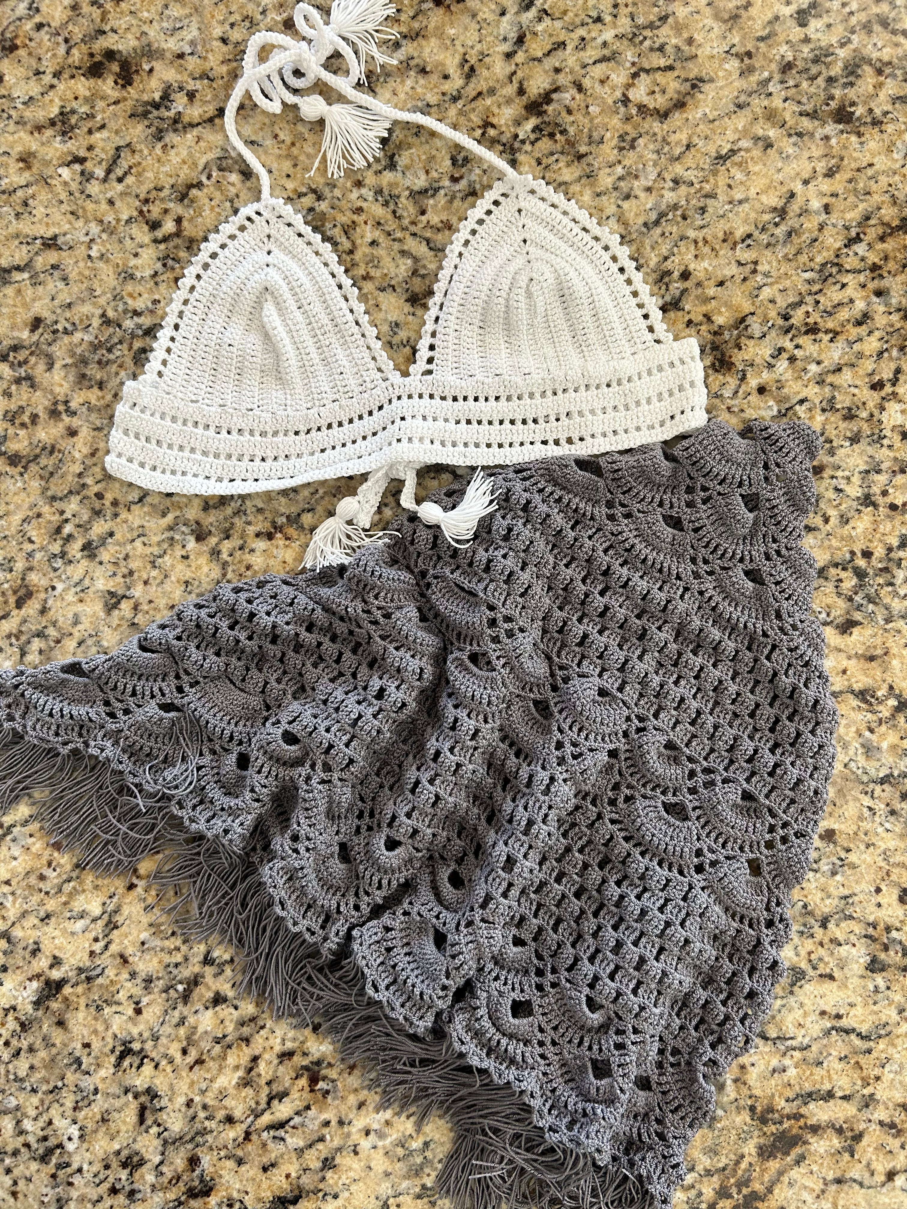 White Crochet Bikini Top