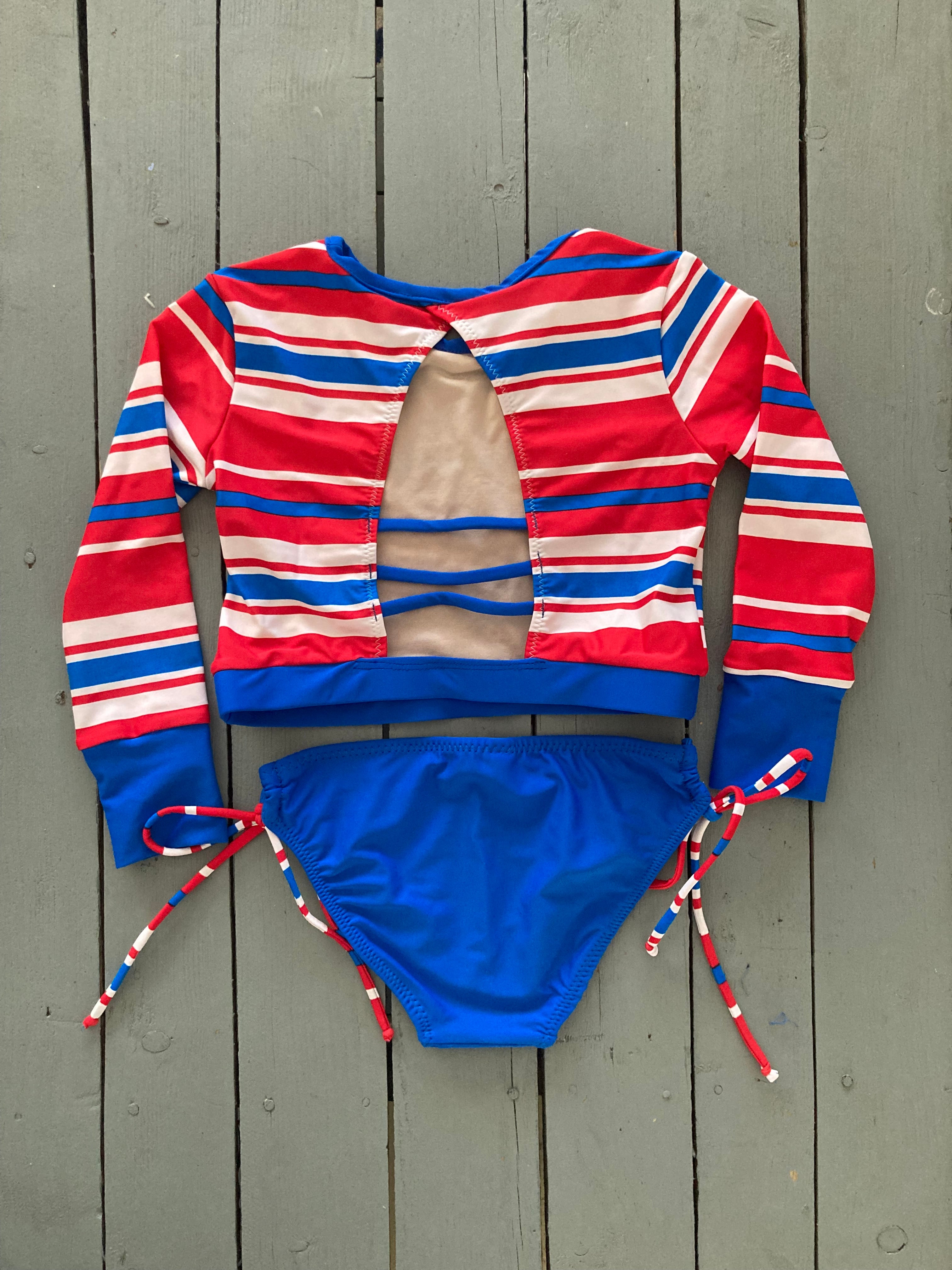 Red-White-Blue Kids Rashguard Set