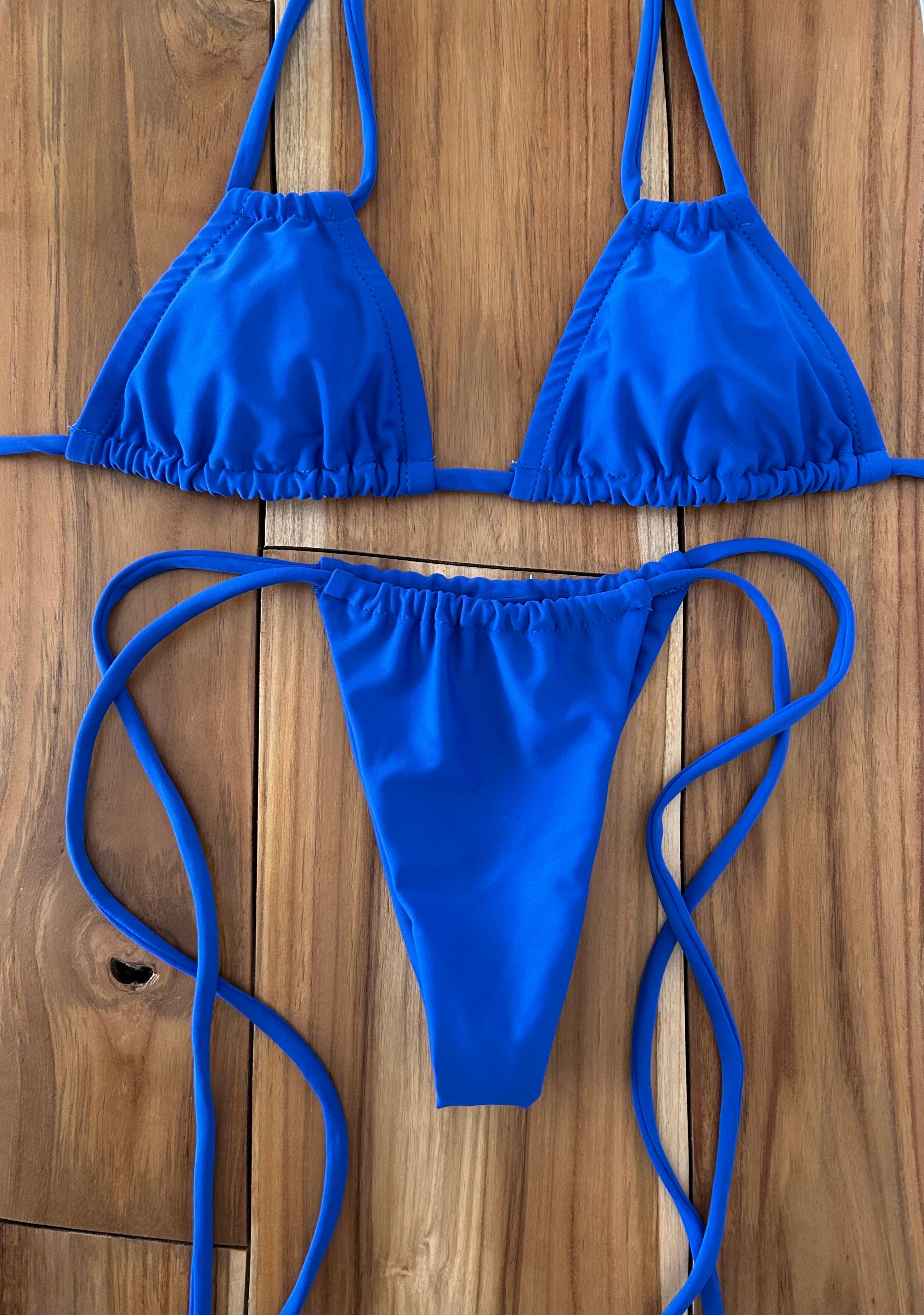 String Triangle Bottom Royal Blue Double String Triangle Bikini Top – JillesBikinis