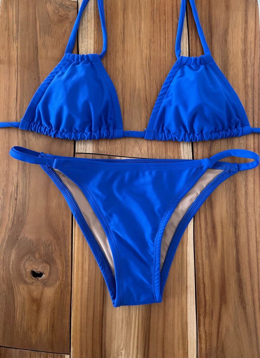 Royal Blue Double String Triangle Bikini Top – JillesBikinis
