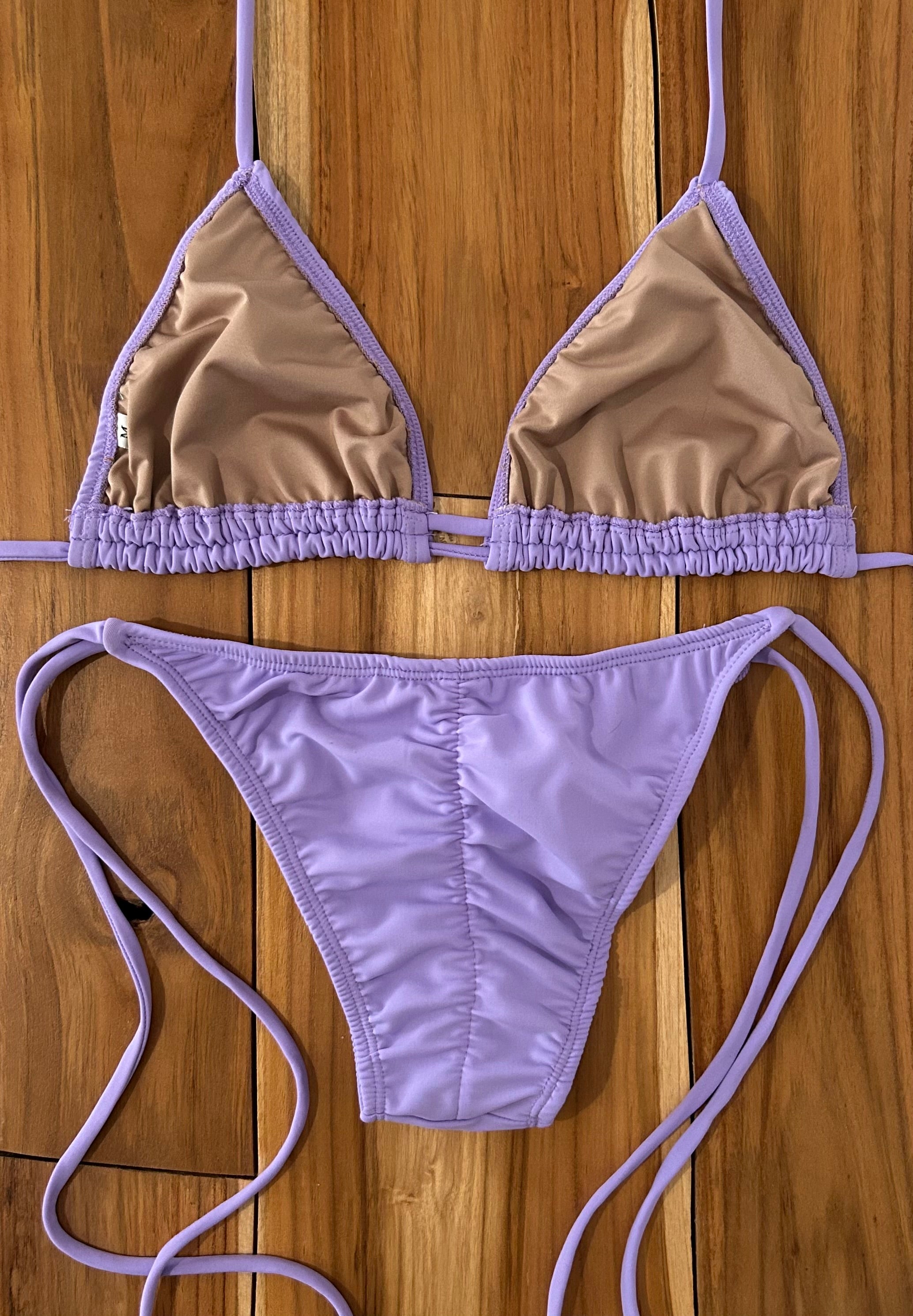 Light Purple 2 String Triangle Bikini Top