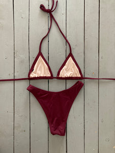 Burgundy High-Rise Bikini Bottom