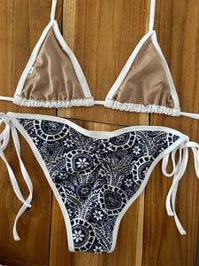 Solid White Triangle Bikini Top