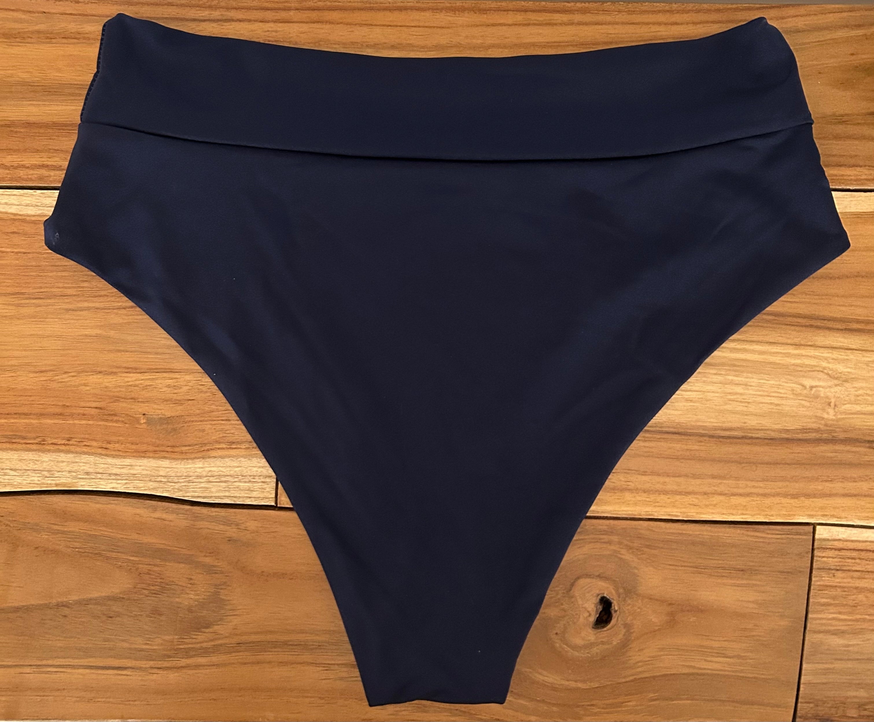 Navy Blue High-Waisted Bikini Bottom