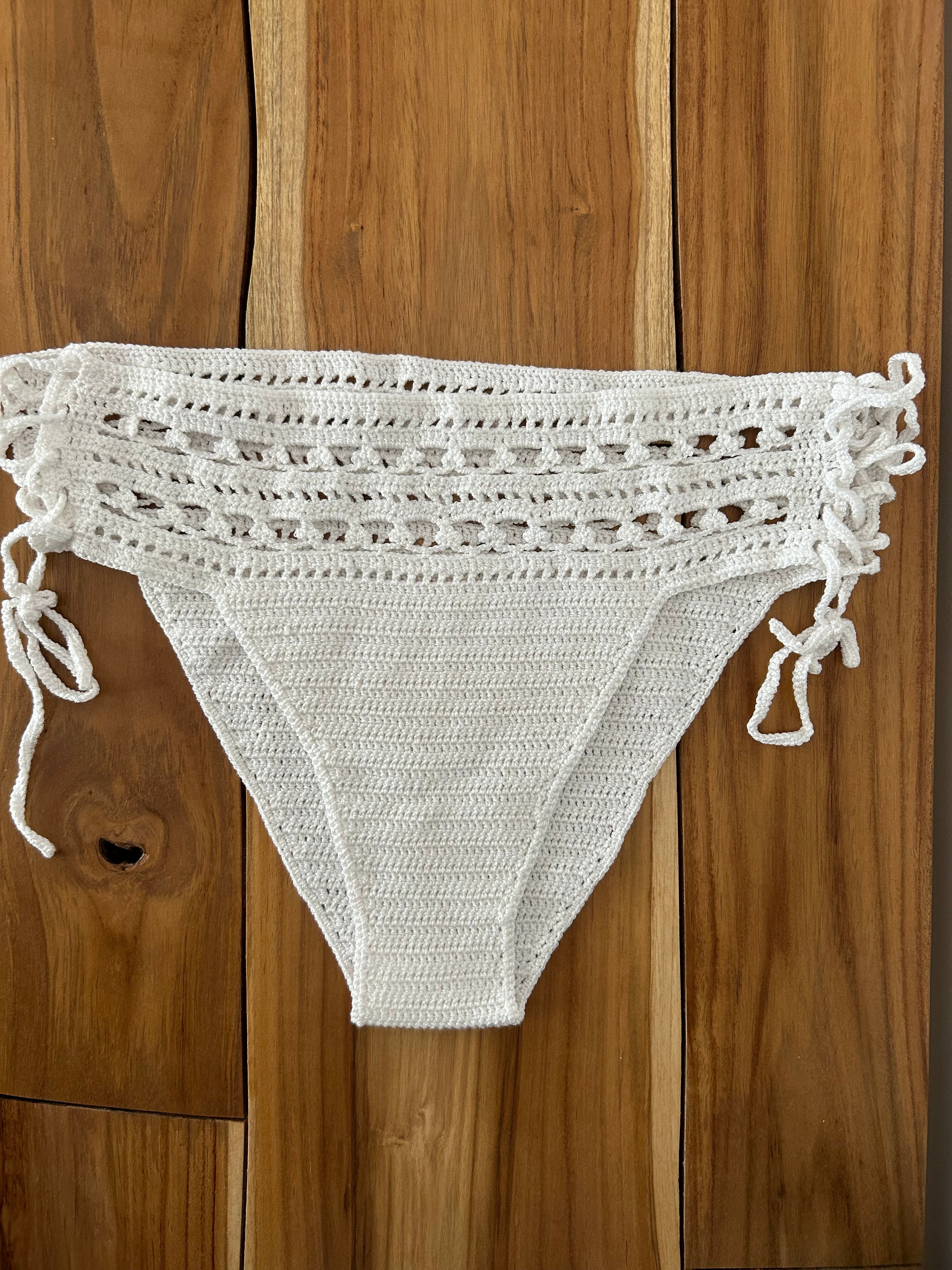 White Crochet Bikini Bottom