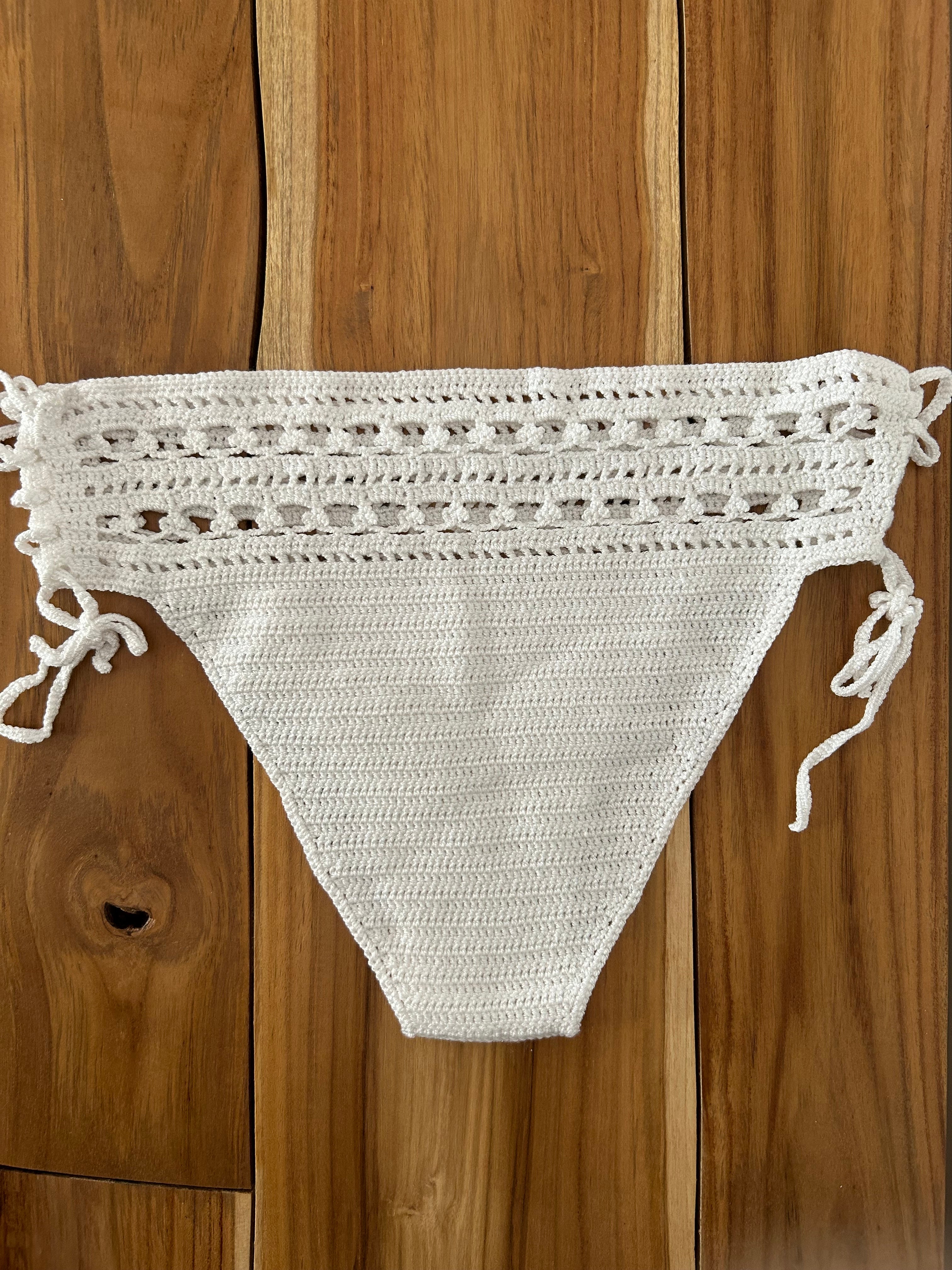 White Crochet Bikini Bottom