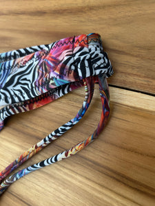 Zebra Print Wide Cinched Bikini Bottom