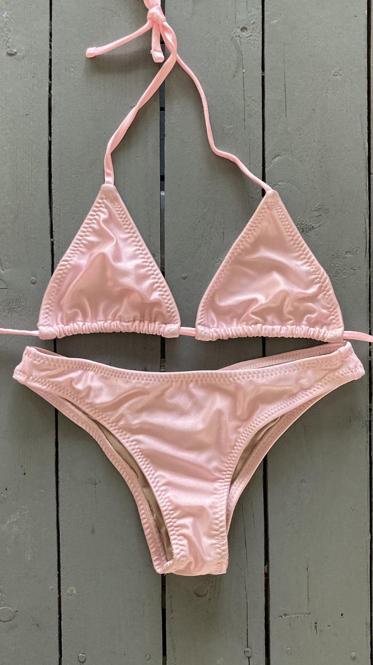 Shiny Baby Pink Classic Bikini Bottom