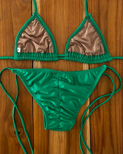 Bright Green 2 String Triangle Bikini Top