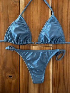 Slate Blue Adjustable Thong Bikini Bottom