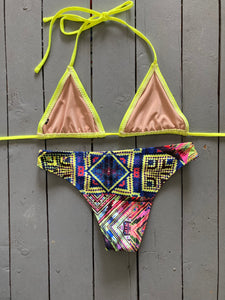 Fluorescent Yellow Triangle Bikini Top