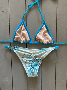 Solid Turquoise Triangle Bikini Top