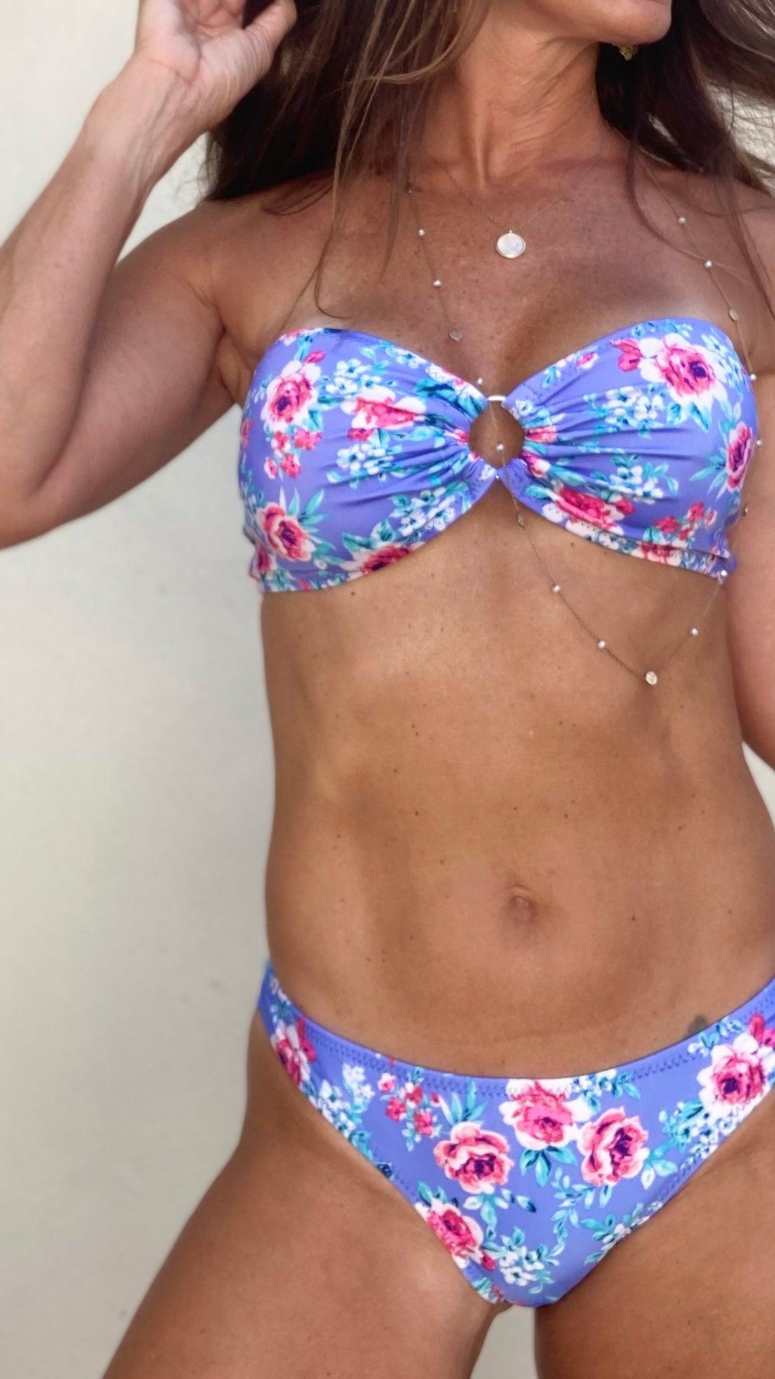 Flower Print Bandeau Bikini Top
