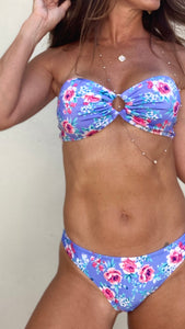 Flower Print Bandeau Bikini Top