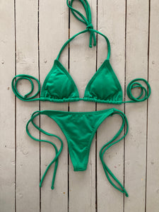 Solid Dark Green Thong w/Spaghetti Ties