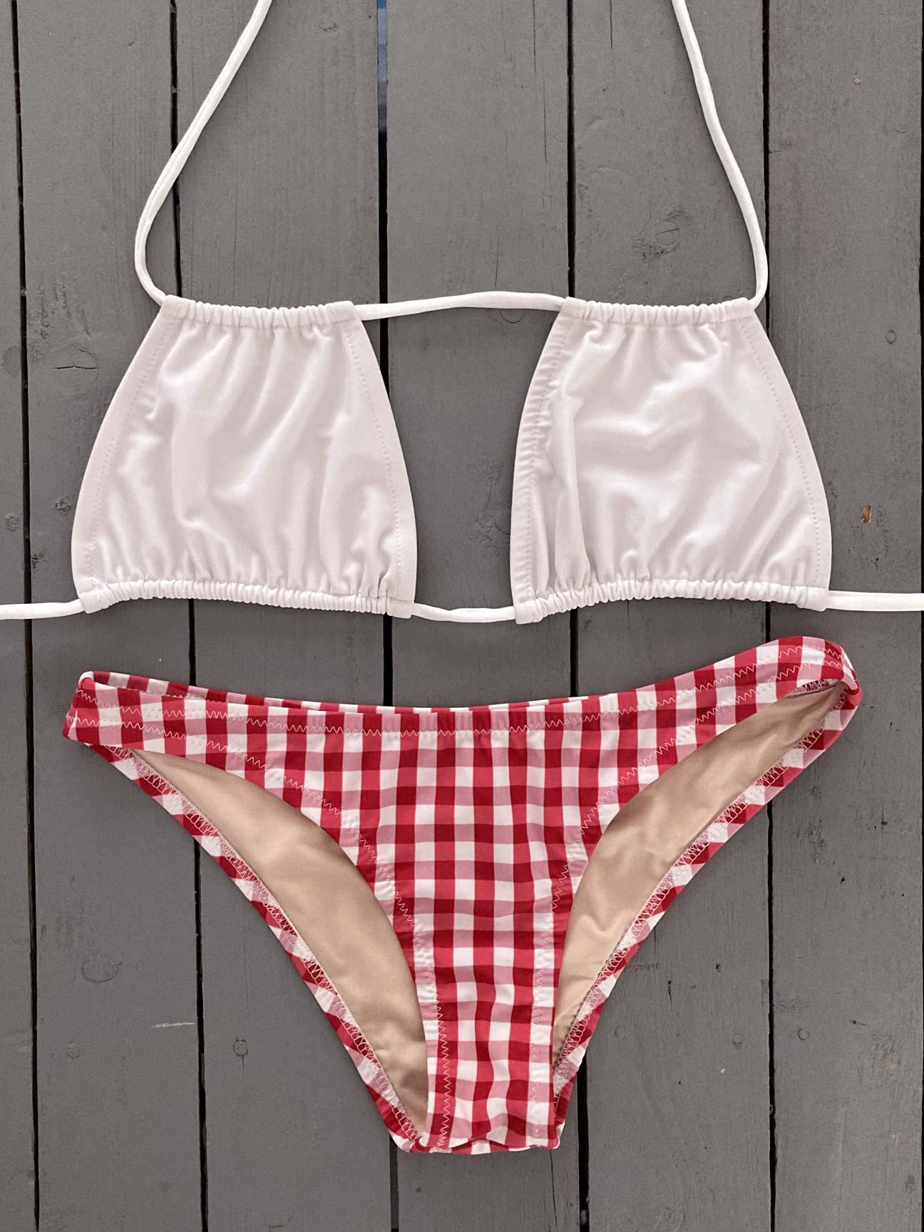 Classic Red Plaid Bottom - JillesBikinis