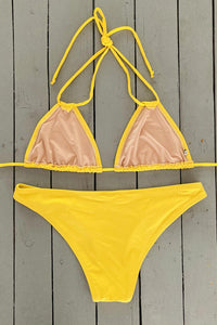 This sexy bright yellow, classic bottom bikini has a comfortable fit. Its made with the finest quality of soft and stretchy Lycra to achieve the best fit. Order yours today. @JillesBikinis