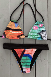 Multi - Colored Double String Triangle Bikini Top - JillesBikinis