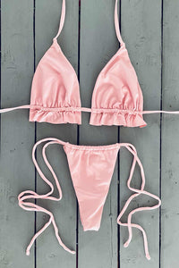 Baby Pink Cheeky Adjustable Spaghetti Bottom - JillesBikinis