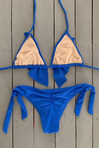 Royal Blue Banana Ties Bikini Bottom with Scrunch