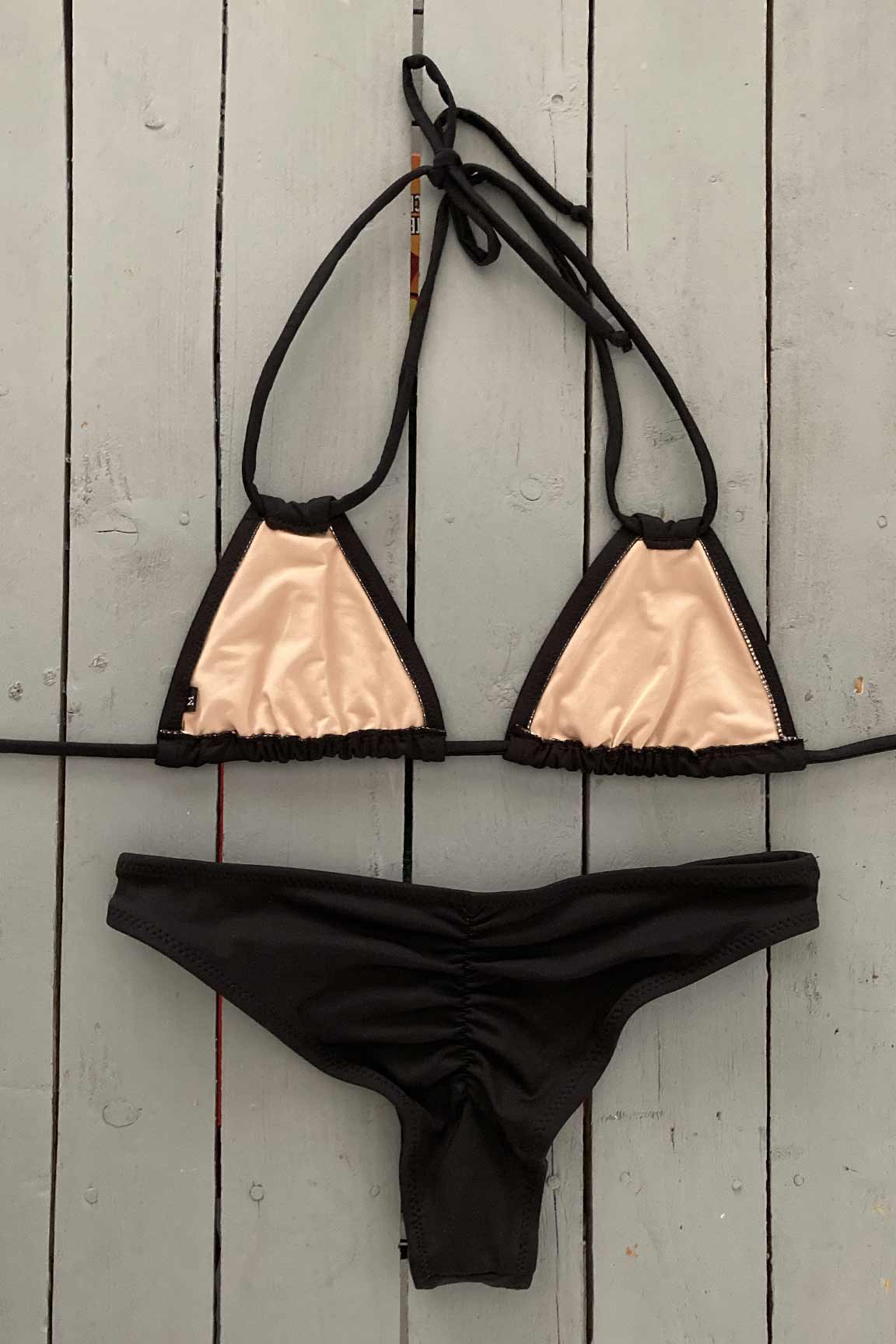 Triangle Top String Black Double String Triangle Bikini Top – JillesBikinis