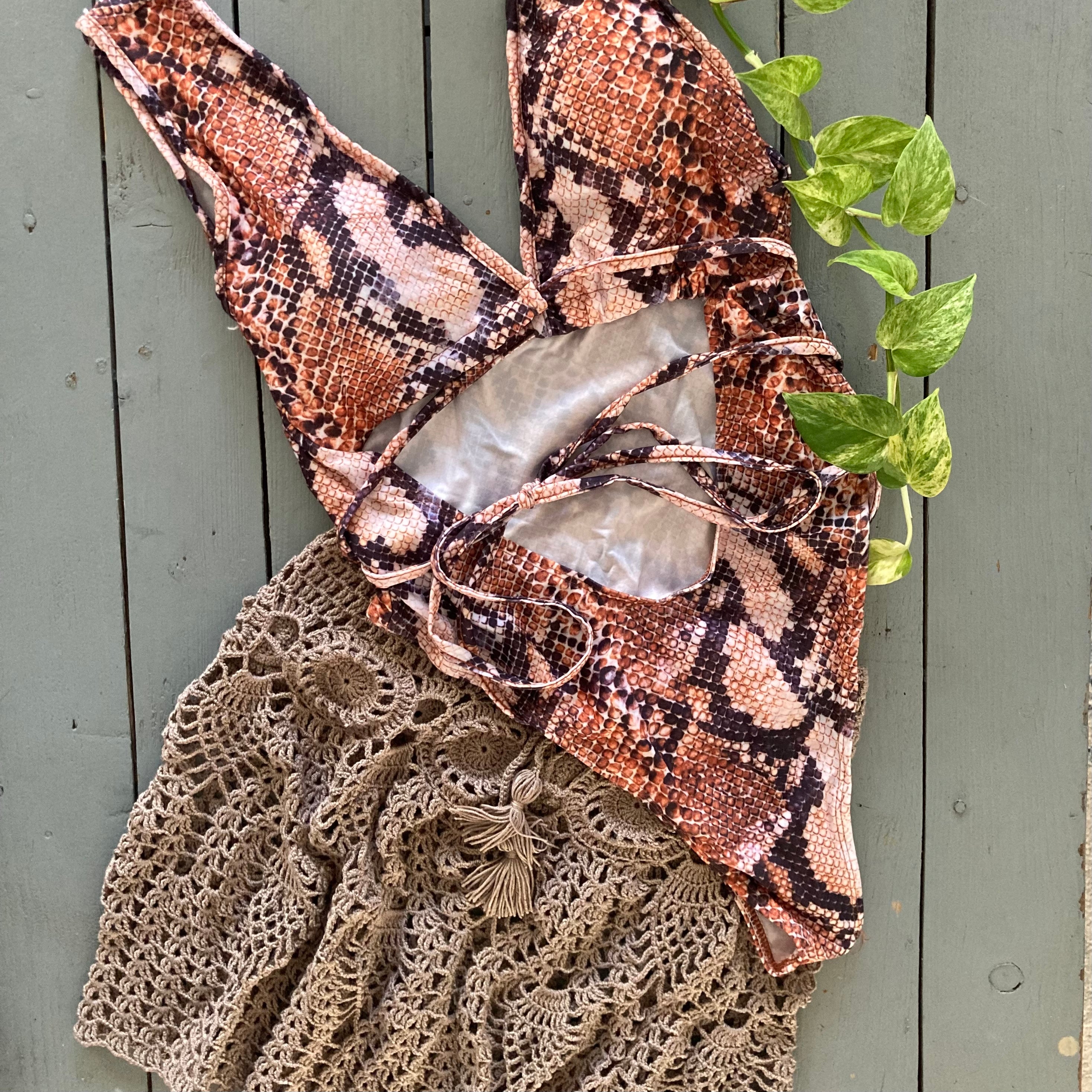 Super Sexy Snakeskin One Piece Swimsuit