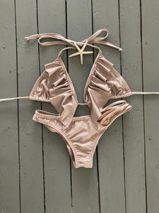 Triangle Bikini Top w/ Ruffle Accent
