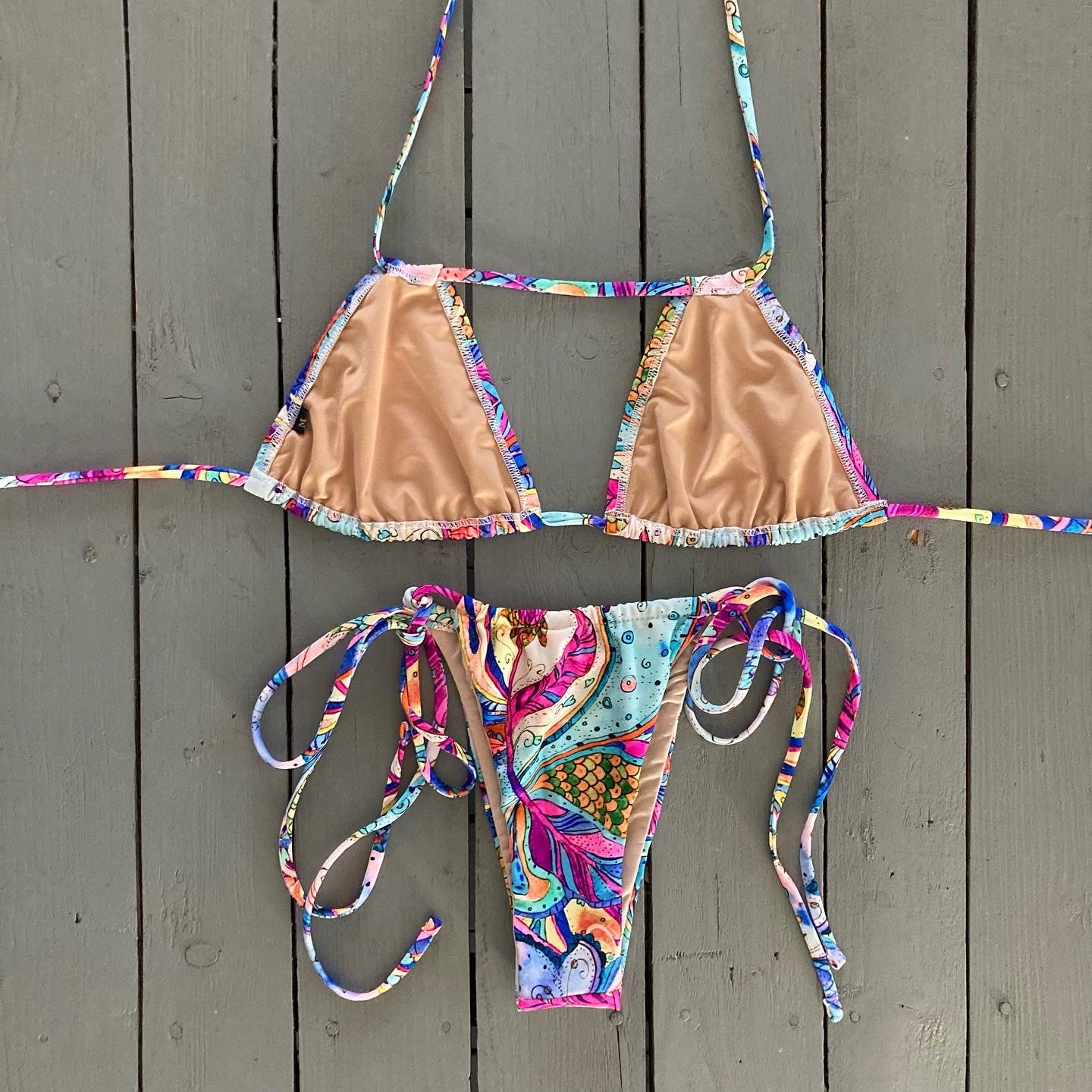 Double String Triangle Bikini Top