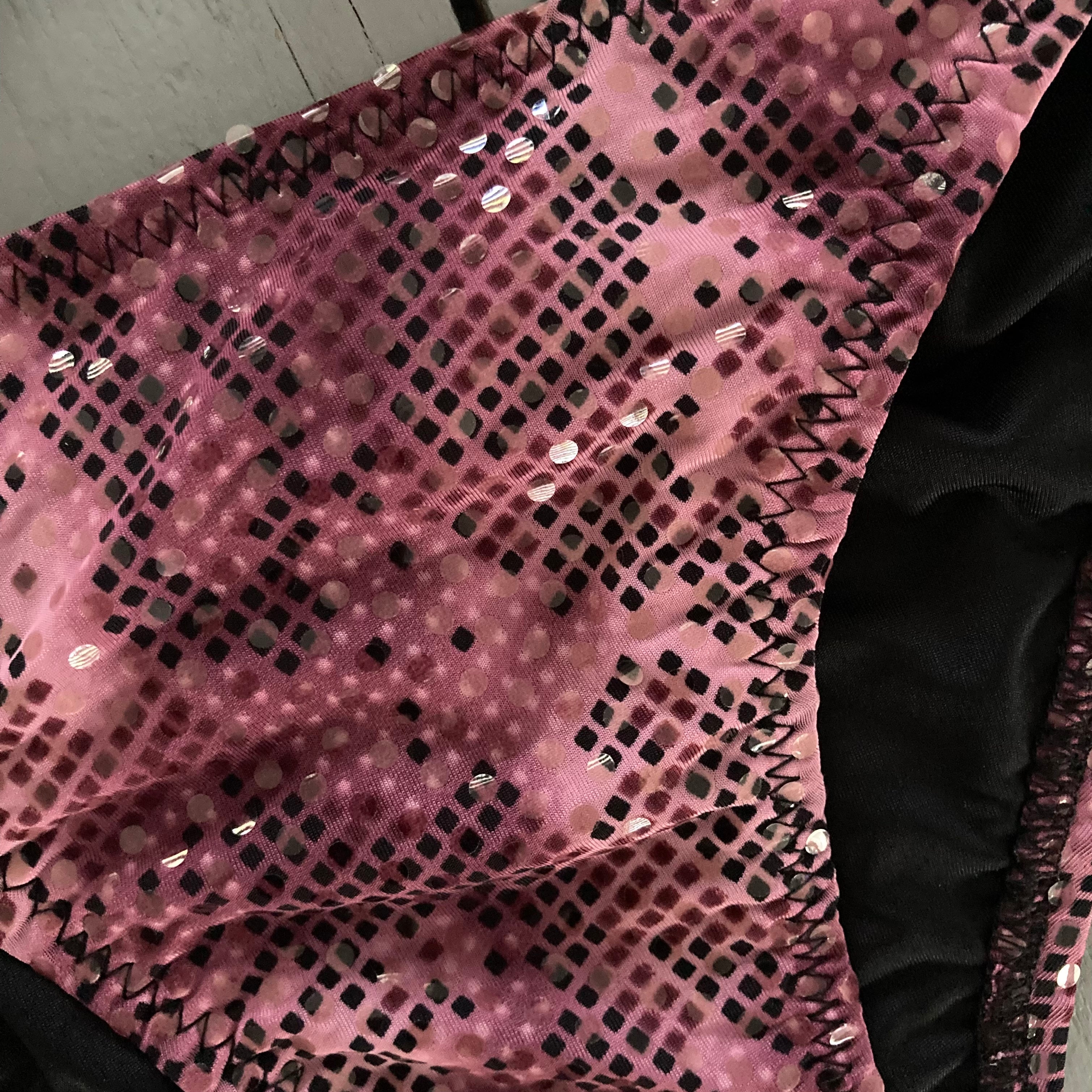 Purple Snakeskin Sparkle Triangle Bikini Top