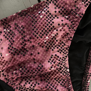 Purple Snakeskin Sparkle Triangle Bikini Top