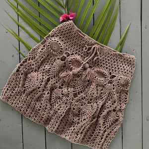 Elegant handmade crocheted skirt. This skirt is made with 100% Diva Stretch Yarn that is shipped in from Turkey and made by a very talented woman who crochets all my skirts and sarongs with lots of love. 