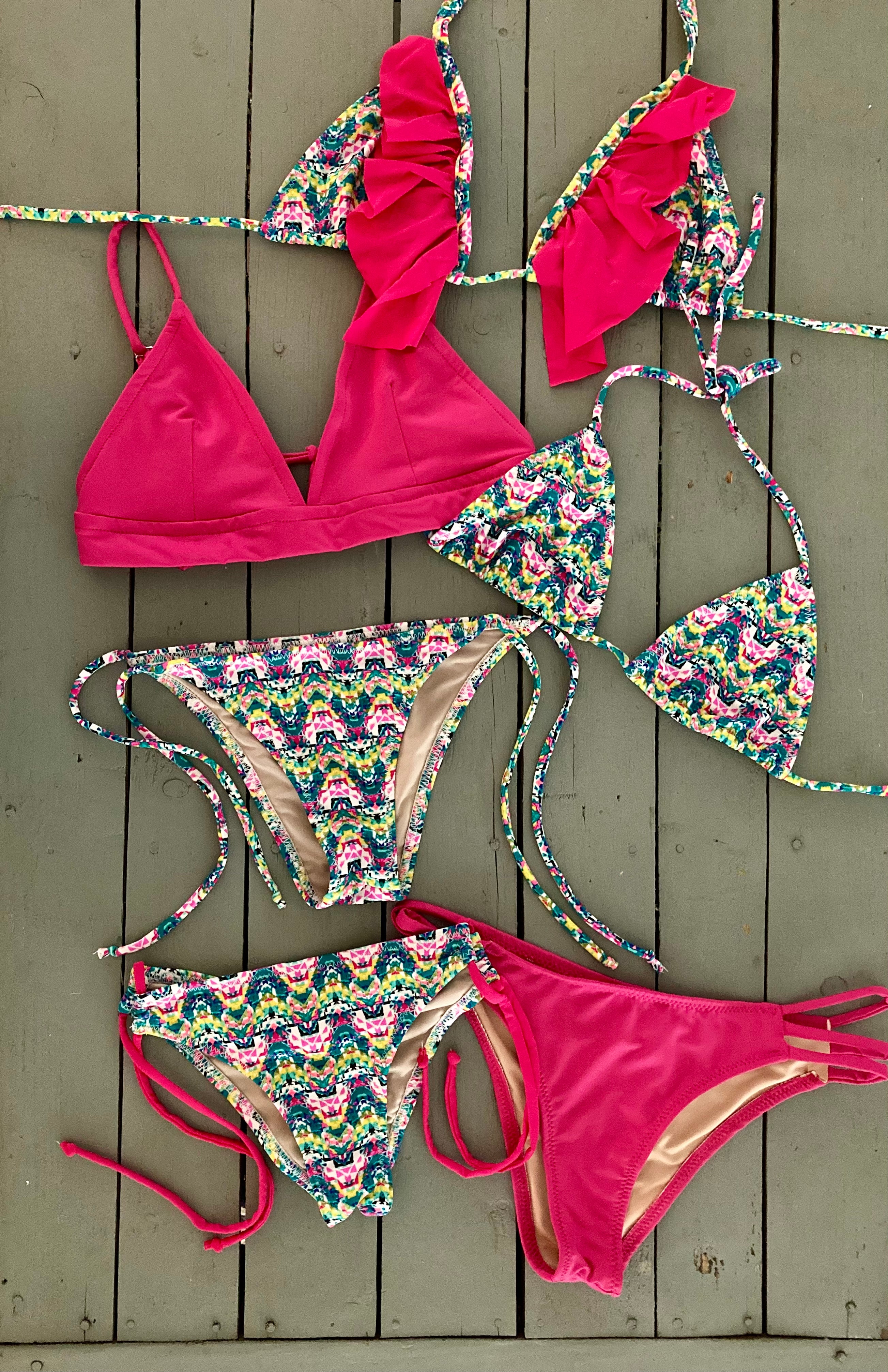 Fuchsia Print Classic Bikini Bottom