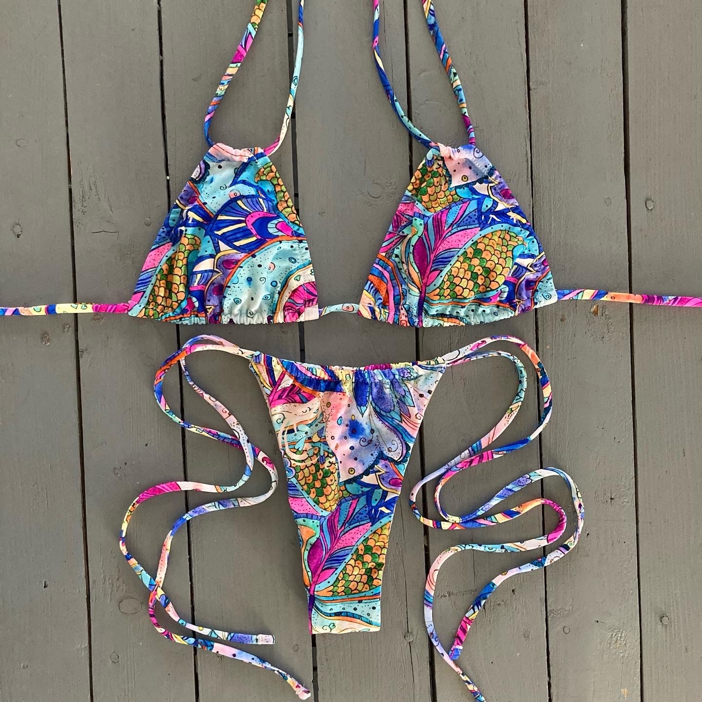 Double String Triangle Bikini Top
