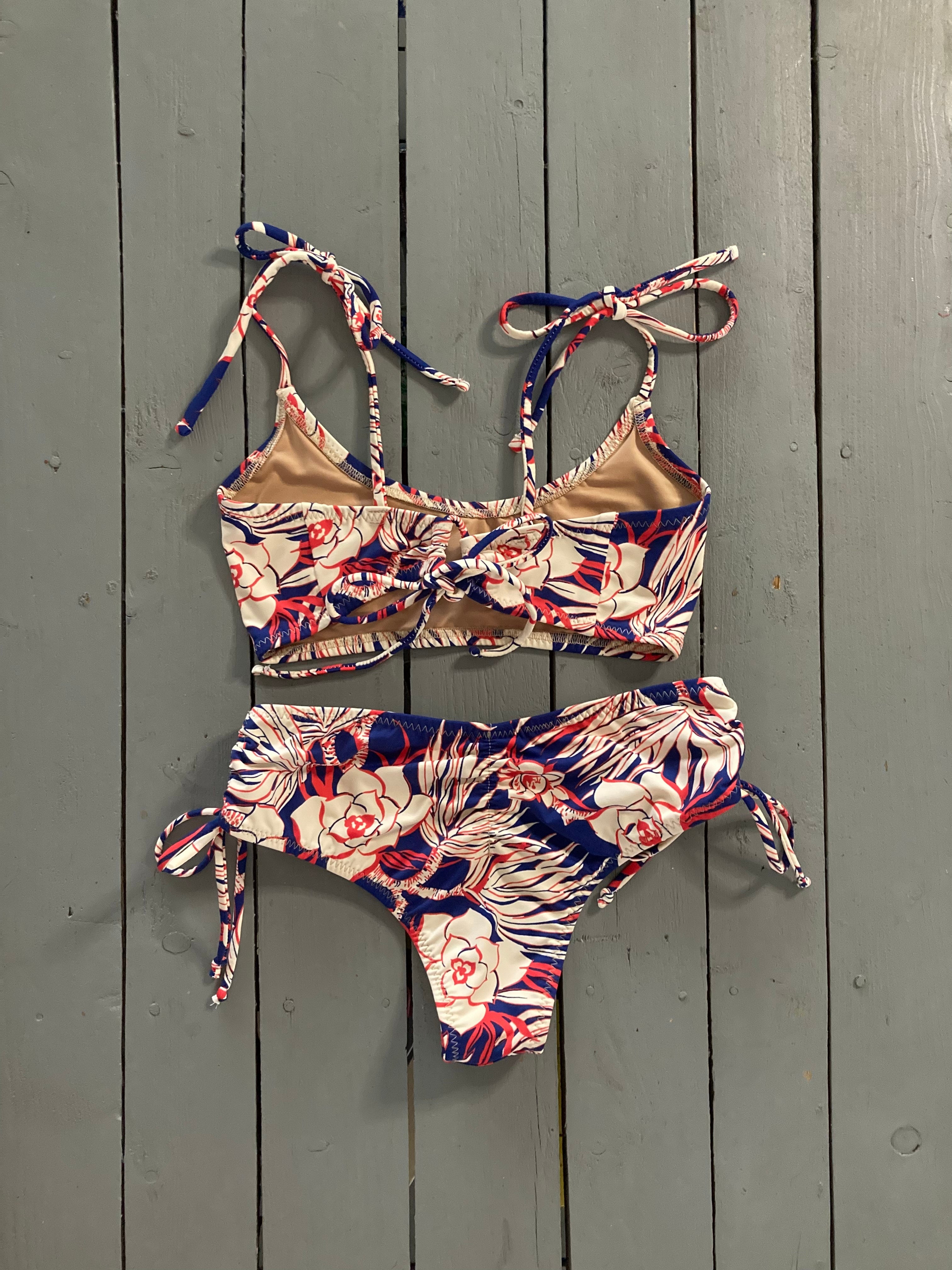 Flower Print Bralette Bikini Top