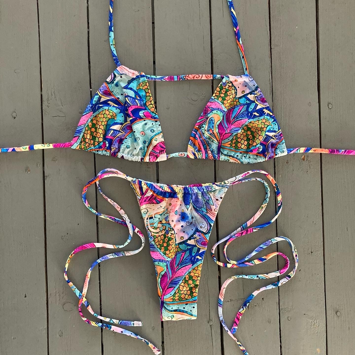 Double String Triangle Bikini Top