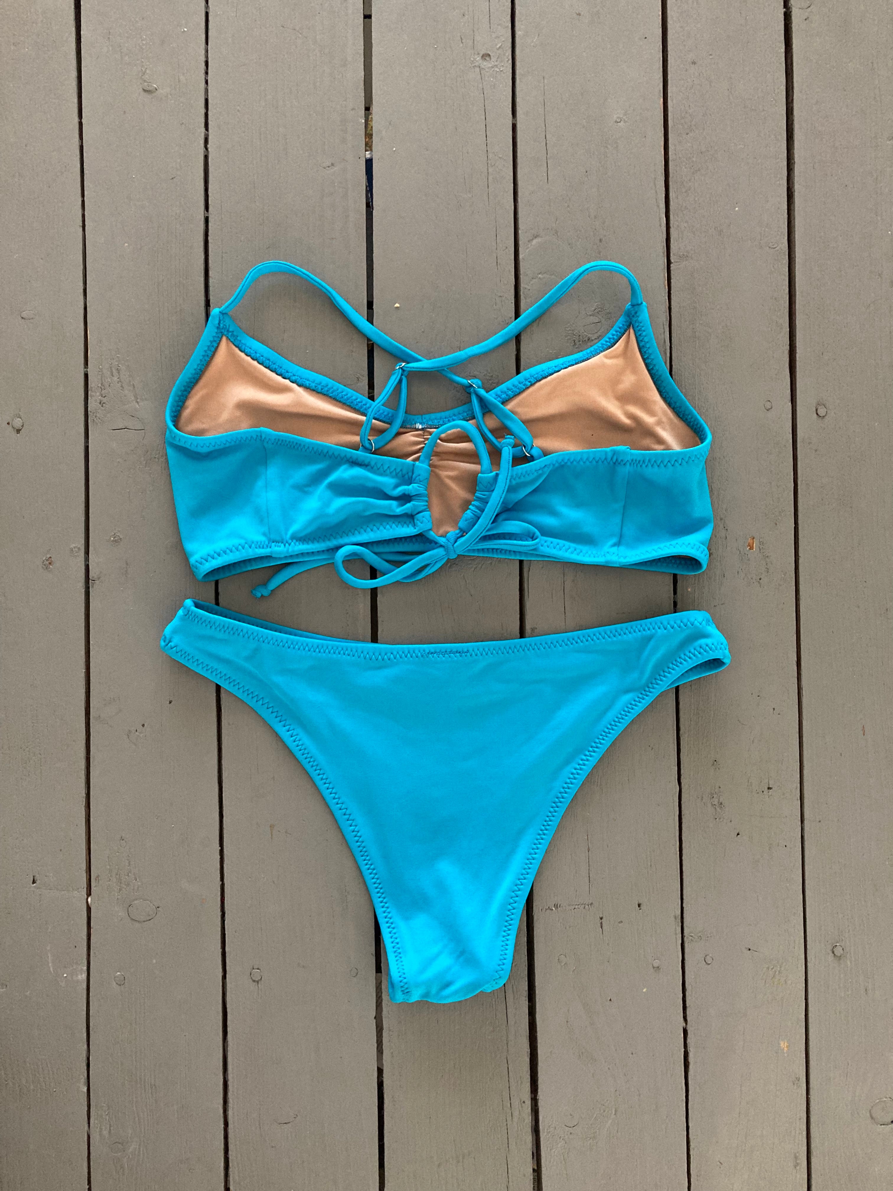 Solid Turquoise Bralette Bikini Top